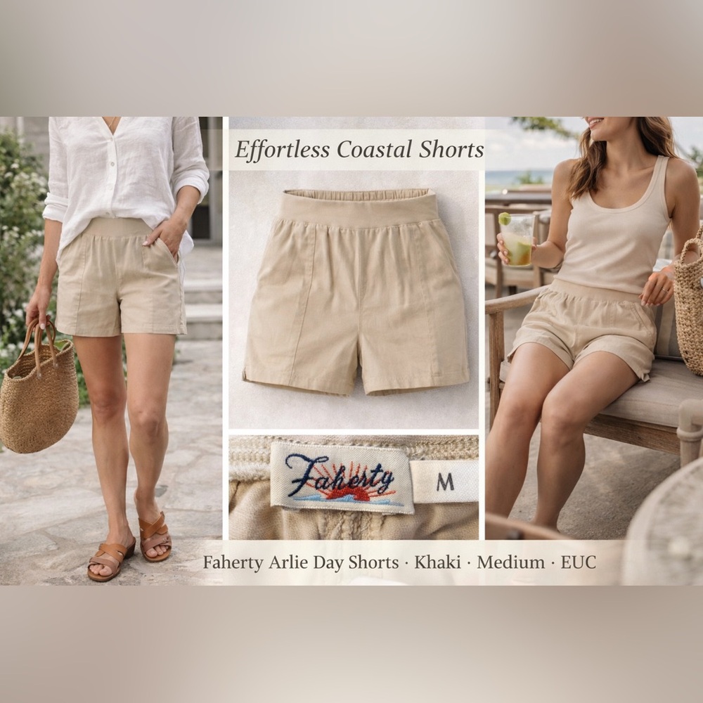 Faherty Khaki High-Waist Women’s Shorts